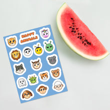 Load image into Gallery viewer, Animals Sticker Sheet

